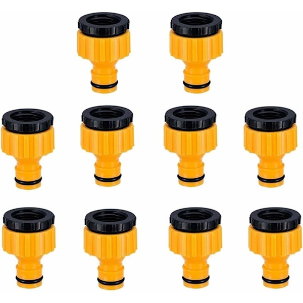 Tappeforbindelse 10 stk for kraner Slangeforbindelse med gjenger 2 i 1, 1/2 tomme 3/4 tomme Tappeforbindelse Kranadapter Hagekranforbindelse Tap