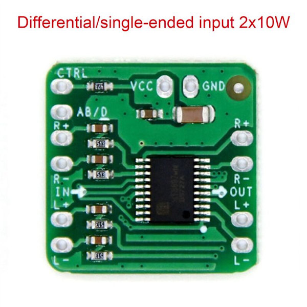 2X10W Differentiell förstärkarkort Klass D Digital ljudförstärkare HT8697 3.6-8.5V Differentiell ingång