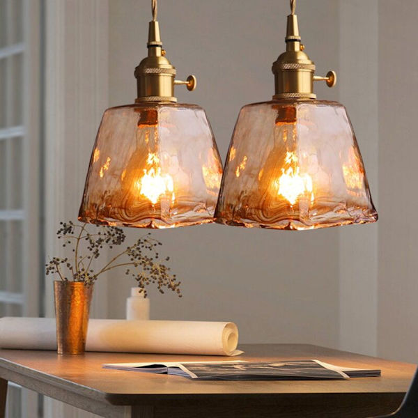 Nordisk modern mässing glas pendellampor kök restaurang bar sovrum pendellampa upphängning C