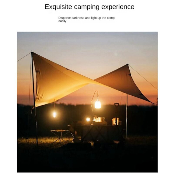 505A Udendørs Camping Lys Bærbar Ultra-Lys Ultra-Lang Udholdenhed Genopladelig Telt Lys Nød LED Pære