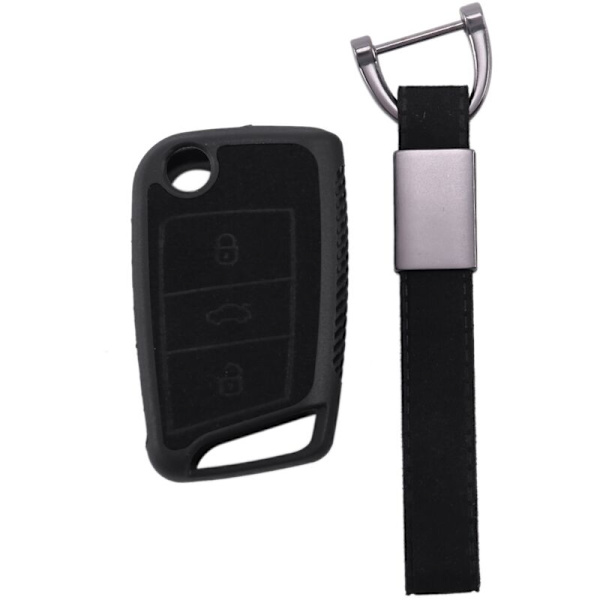Bilnyckel fodral fjärrkontroll väska lock för Mk2 2016 2017 2018 2019 2020 Svart
