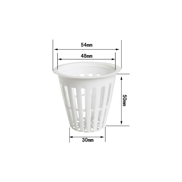 10 stk/sett hydroponiske kurver Plantekopper Plastpotter Gjenbrukbare Holdbare Hage Nett Barnehagebøtte Kurv for Hydroponisk Hageplanting Balkong(Hvit
