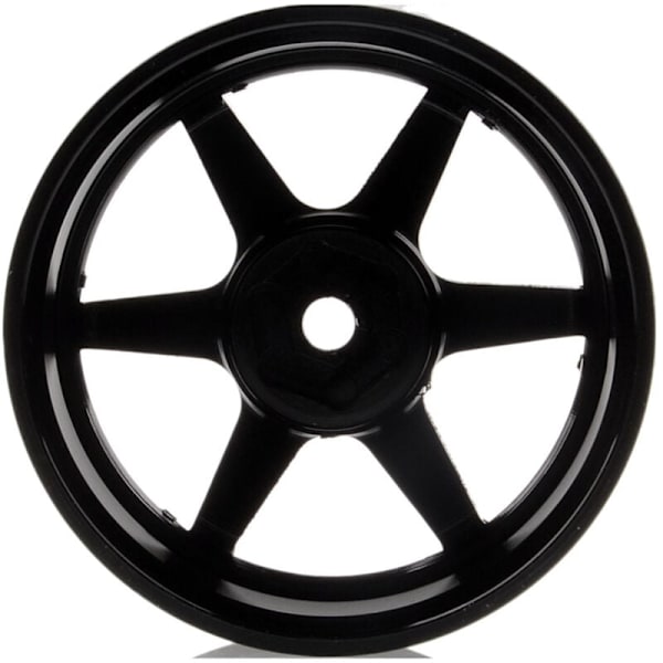 4P 6-eget eger aluminiumfælg til RC 1/10 On-Road 1052 Drift TE37+, sort