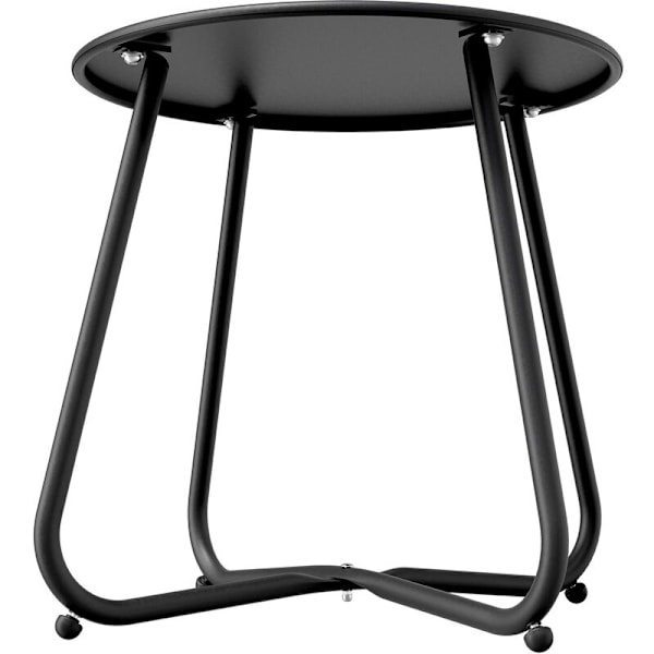 Indendørs/udendørs sofabord, rundt, metal, 45 x 45 x 40 cm, sort