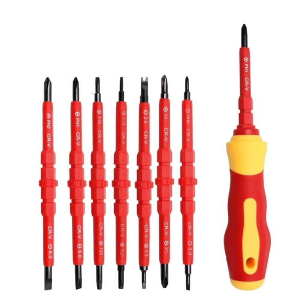 14 in 1 Insulated Screwdrivers, Magnetic Screwdriver Tool Kit, Interchangeable Multi-Function Screwdrivers for Electrician