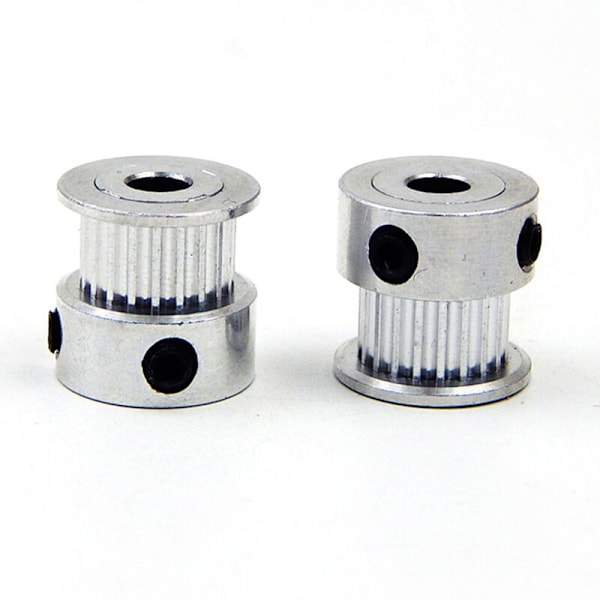 2 kpl GT2-hihnapyöriä 20 hammasta, 5 mm ja 6 mm akseliaukko + 6 mm hammasnauha ja 4 kpl jännitysrullat 3D-tulostimelle Reprap