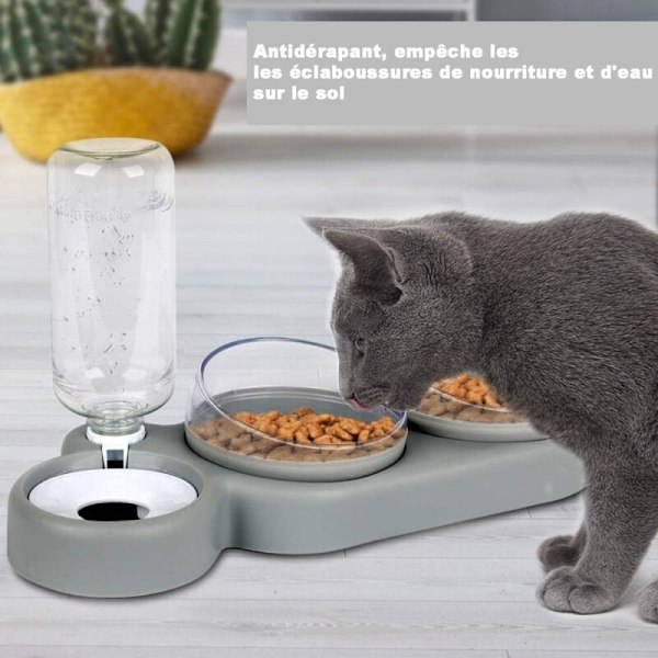 2 Pak Vand- og Foder skåle, Automatisk Vanddispenser med Foder Skål, til Små eller Mellemstore Hunde og Katte