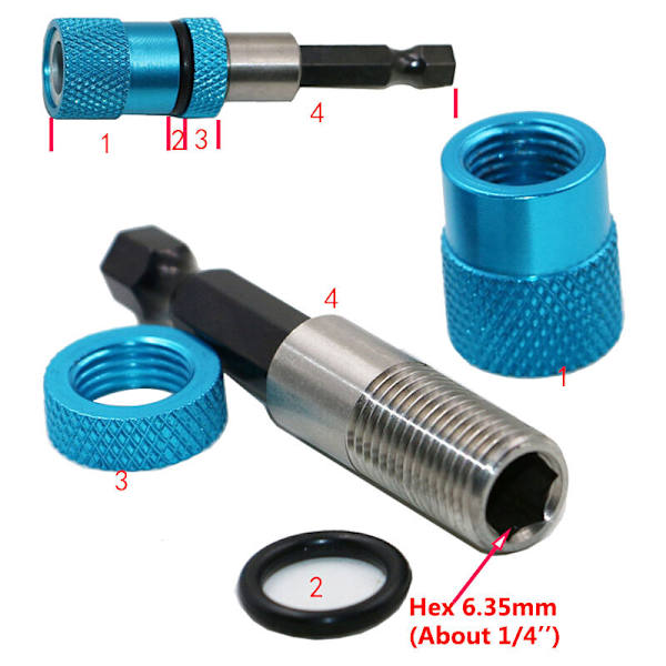 2 st 1/4 Hex Shank Elektrisk Borr Magnetisk Skruvmejsel Bitshållare Magnetism Verktyg Justerbar Förlängningsstång