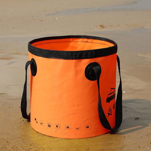Fällbar Campinghink Bärbar Vattenförvaring Fällbar Fotbad Tvätthög för Resor Vandring Fiske Båtliv (Orange 10L)