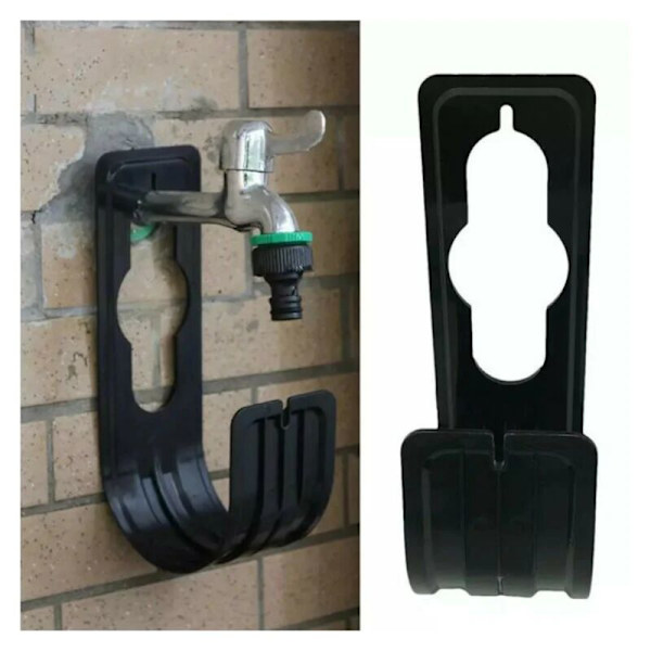 2 stk. Have Slangeholder Bærbar Hanger, Vægmonteret Hanger Beslag, Vandingsslangeholder Hjem Have, Sort