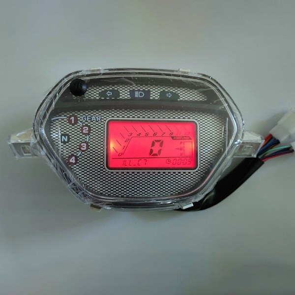 7-färgad bakgrundsbelyst LCD-hastighetsmätare, varvräknare för Cd110 Racing Digitalmätare