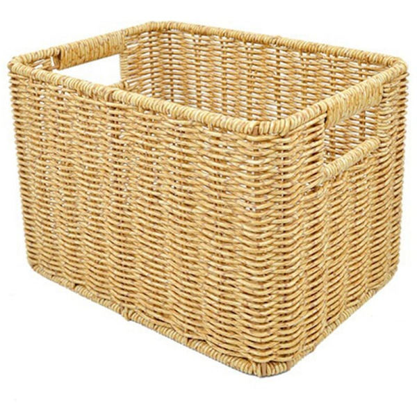 Håndvævet Rattan Opbevaringskurv Flettet Kurv Desktop Opbevaringsboks Arrangement Diverse Indlejringskurv L