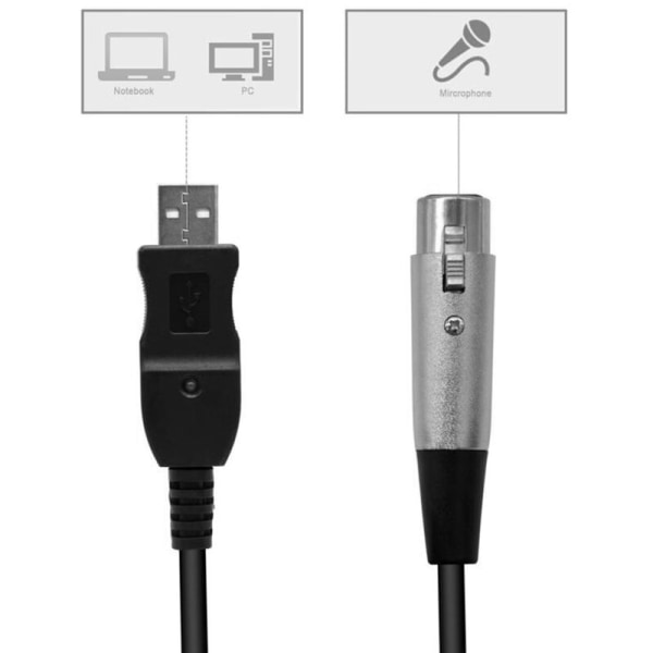 3 meter USB han til XLR mikrofon USB MIC link kabel