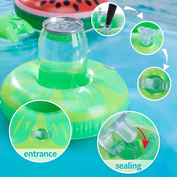Uppblåsbara Dryckeshållare, 10-pack Kopphållare Flytande Dryckeshållare för Pool Dryckesflottar Uppblåsbara Underlägg för Poolparty Barnbadleksaker