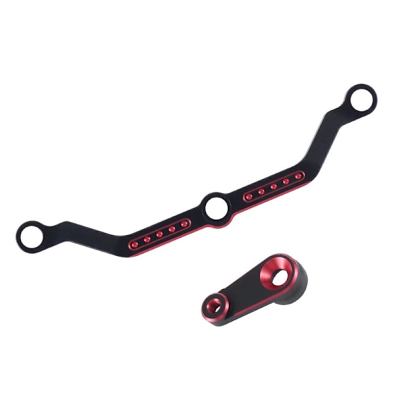2 st metallstyrningslänk och servoarm 9748 9740 för TRX4M 1/18 RC biluppgraderingstillbehör, röd