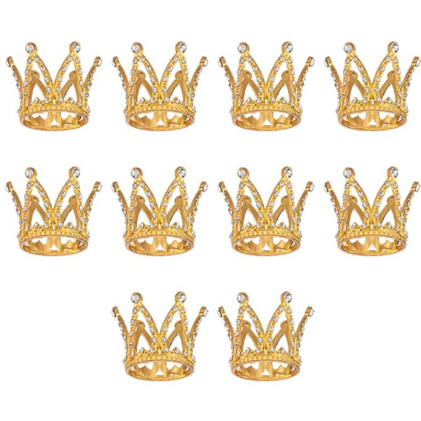 10 stk eller kakepynt Tiny Small Rhinestone Tiara Crown for blomsteroppsatser Dusj Bursdag Bryllupsdekor