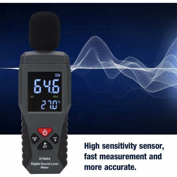 Lydniveaumåler Lydniveauoptager Støjtester Digital lydlydniveaumåler, måleområde 30-130dB