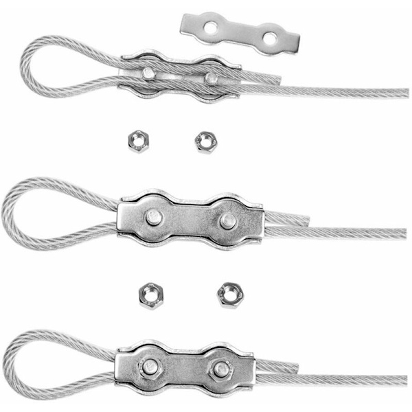 6 stk M5 Duplex Rustfritt Stål Klemmer Taukobling Rustfritt Stål Wire Tau Klemme for 4mm Wire Tau Rustfritt Stål Kabelklemme