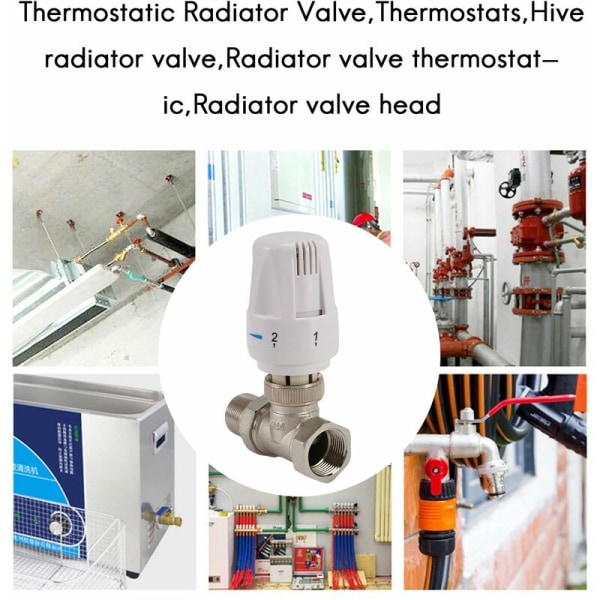 Termostatisk radiatorventil i mässing 3/4 tum rak typ DN20 Automatisk temperaturkontrollventil Golvvärme