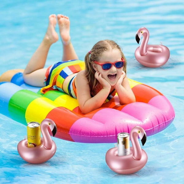 12 stk Oppblåsbare Flamingo Drikkestativ Gjenbrukbare Oppblåsbare Drikkestativ Søte Dyr Kopper Coaster Basseng Kopper Holder for Sommer Svømmefest