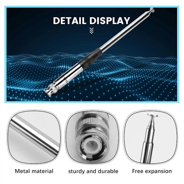 4X 27Mhz Antenna 9 Inch 51 HT Telescopic/Rod Antennas for Portable/Handheld CB Radio with BNC Connector