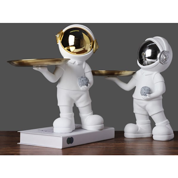 1 stk. Nordisk rom astronaut harpiksfigur nøkkel oppbevaringsbrett veranda kunst kosmetikk dekorasjon dekorasjon B