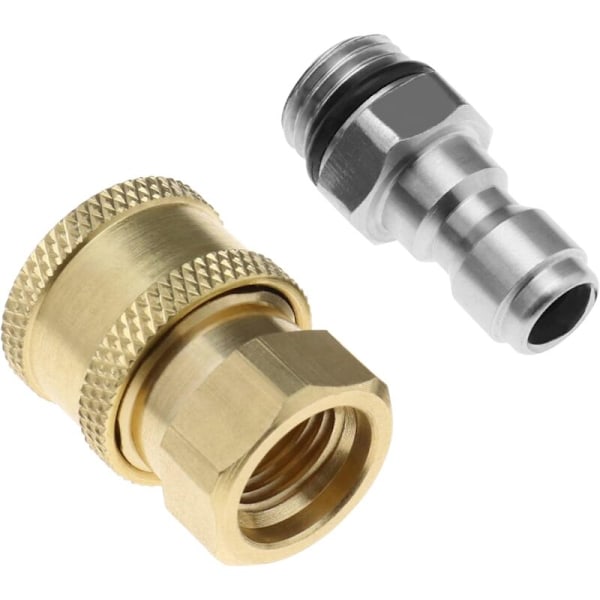 Trycktvättstillbehör, 2-pack trycktvättsadapter, 1/4\" snabbkoppling till M14 gängade kopplingar, mässings snabbkopplingssats