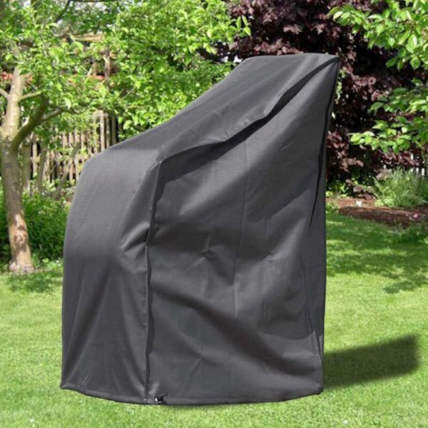 Deluxe-suojapäällinen jopa 4:lle puutarhatuolille/pinoaville tuoleille/lepotuoleille, kantokassi mukana - 65 x 65 x 120/80 cm - Korkealaatuinen 420D Oxford-polyesteri
