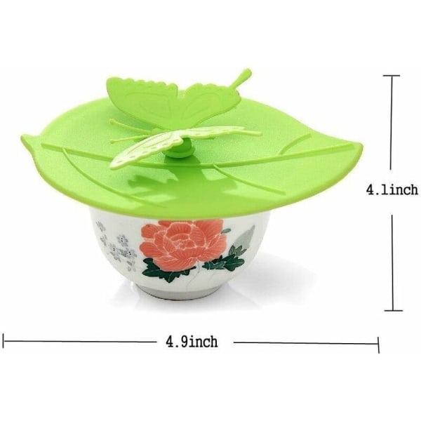 SiliCone Cup Lid - Butterfly Cup Cover - Vandtæt Støvsikkert Låg SiliCone Låg - Varmt Dæksel Låg 6 Sæt i Lyse Farver (6 Farver)-Fei Yu