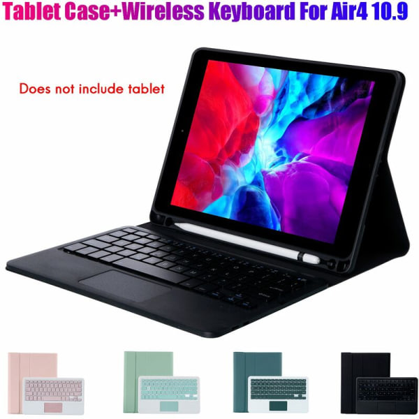Tablet Etui + til Air4 10,9 Tommer Flip Læder Etui Tablet Stativ med Trykpude (Lysegrøn)
