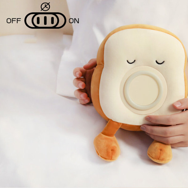 Plush Nattlampa, Rolig Fylld Toast Söta Fyllda Djur Väckarklocka Sovrum, Ljus Flicka Present Sängbord