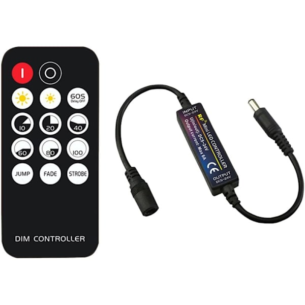 RF-fjärrkontroll LED-dimmer DC5V-24V Ljusstyrka Justering 14 Tangenter Dimbar Anslutningsbrytare för LED-list