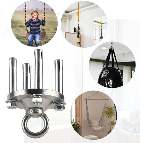 Takkrok för Hängstol, Tung Duty Krok, Swivel Krok med Lager, 360° Rotation, 500kg, Tung Duty 304 Rostfritt Stål Takkrok, Swivel