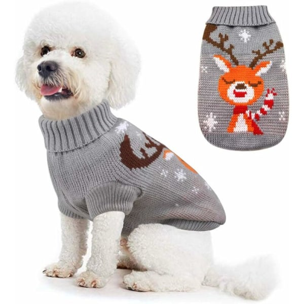 Dog Winter Sweater Coat（Gray，S）-