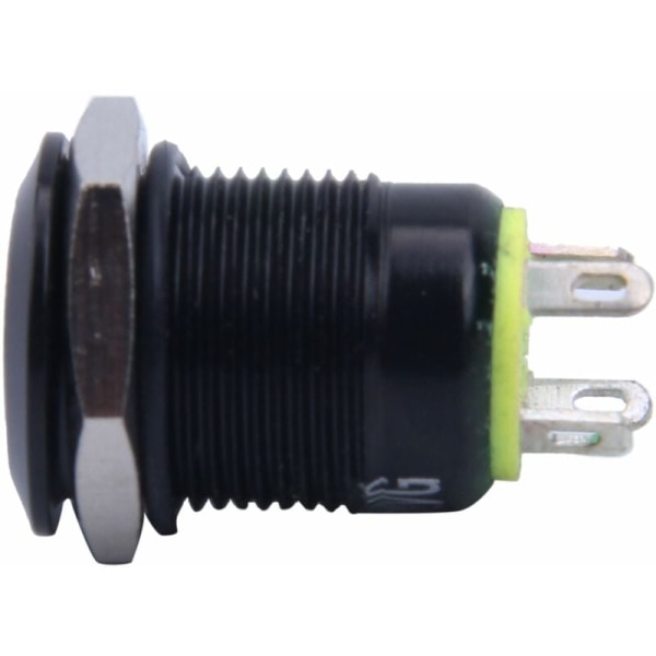 12V 2A 9,5Mm LED DIY Metal Momentær Trykknapkontakt Bil, Gul