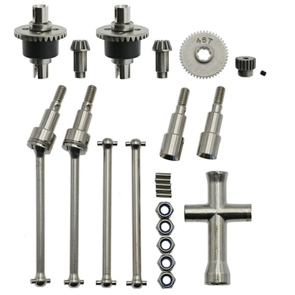 Metall Differential och Drivaxel Set för SCY 16101 16102 16103 16201 Pro 1/16 Borstlös RC Bil Uppgradering Delar