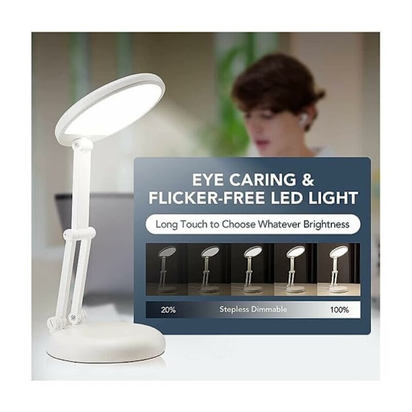 Bærbar & Foldbar LED Bordlampe, Ledningsfri Bordlampe Genopladelig LED Lampe, Børneværelseslampe Børnebordlampe, Ledningsfri Natlampe, LE