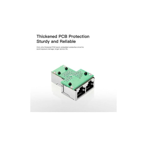 RJ45 Splitter Stikkontakter Adapter 1 til 2 Ethernet Splitter Kobling Dobbelt Stikkontakt Interface Kontakt Modulær Stik Tilslut Netværk LAN Internet Cat5 Cat