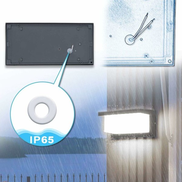 Modern Utomhusvägglampa LED 12W Vattentät IP65 Antracit Aluminium Belysning Dekorationslampa För Innergård Trädgård Terrass Nära Vägg Stigen Patio