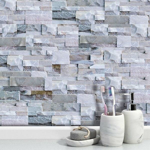 Keittiö, kylpyhuone ja tikku 3D itseliimautuva mosaiikkiportaiden laattatarra - 9 kappaleen sarja