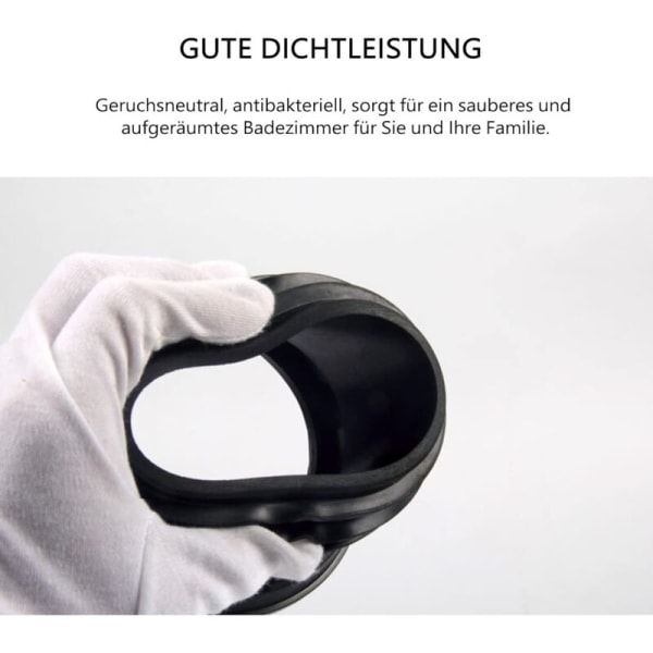Gummitätning för toalett, avloppsrör, tätningsring, universell avloppsrörstätning, luktfri gummimanschett för tank
