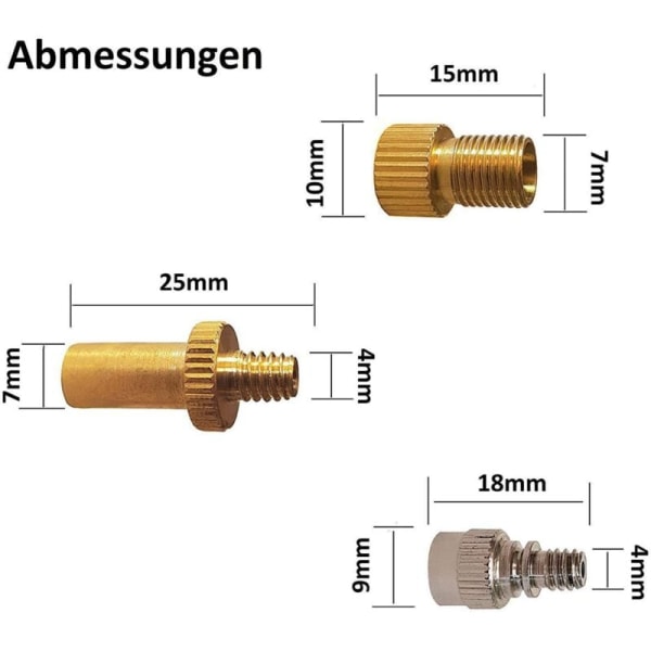 Kobber sykkelventil SV AV DV adaptersett terrengsykkel terrengsykkel dekkpumpe adaptersett oppblåsningspumpe tilbehør