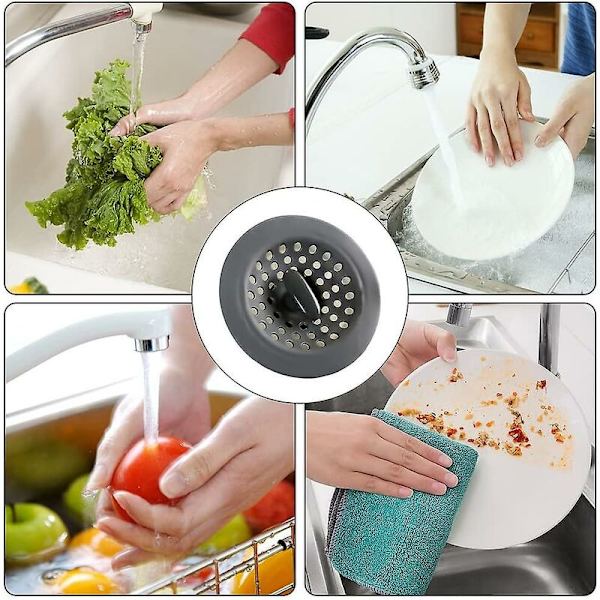 Köksho Strainer, 5-pack 2-i-1 Silikonskydd, för Badkar, Handfat, Kök, Badrum