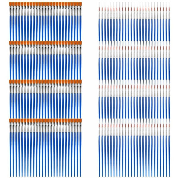 100 litteä maalaussivellintä ja 100 hienoa tarkkuusmaalaussivellintä, maalaussivellin temperamaaleille ja akryylimaaleille