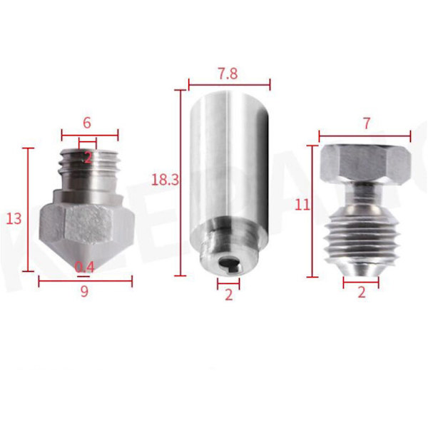 1 Sæt MK10 All Metal Hotend 0,4Mm Dyse Varmeskjold Halsrør til og I3 Stik 3D Printer