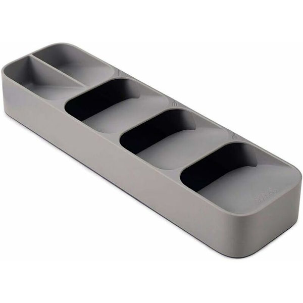 Kompakt Rister Dækket Stativ, Skuffe Organizer, Grå, 11 x 39,5 x 5,7 cm-Fei Yu