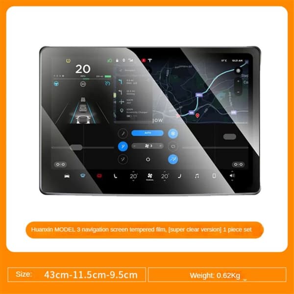 Härdat glas för Model X S 2022-2024 Navigation Climate Control Screen, 2 st-C
