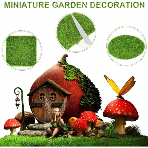 16 stk kunstig fegress miniatyr realistisk hage plen fehage ornament tilbehør DIY simulering-Fei Yu