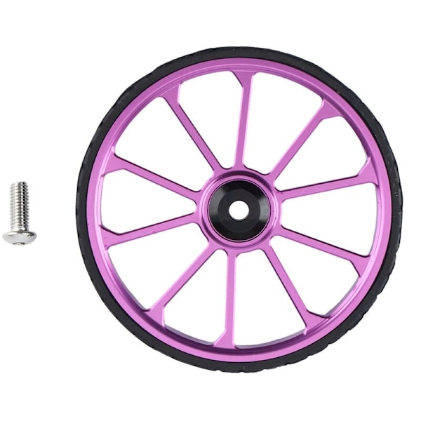 Folding Bike Easy Wheel for Brompton/Birdy Aluminum Alloy CNC Easy Wheel Ultralight Sealed Bearing Push Wheels,Purple