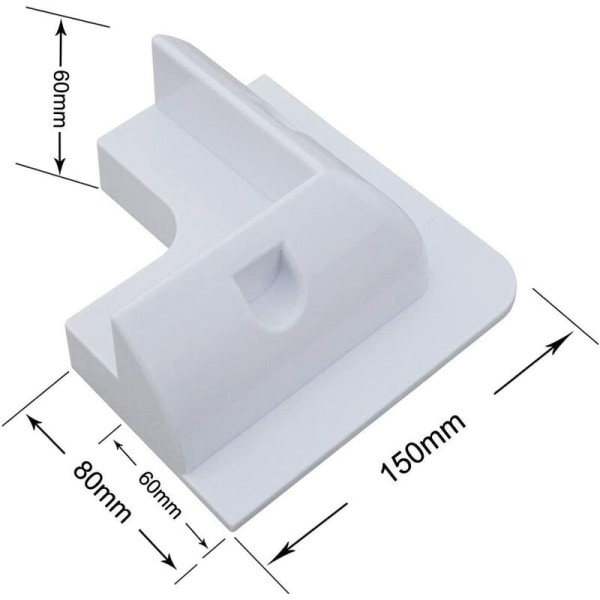 Solcellepanelbrakett for RV, Seaside Motorhome og Caravan - 4 hjørner, uten boring, UV-bestandig - Hvit